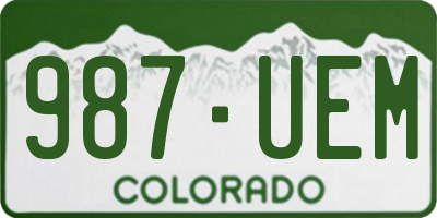 CO license plate 987UEM