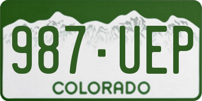 CO license plate 987UEP