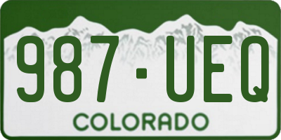 CO license plate 987UEQ