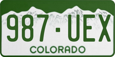 CO license plate 987UEX