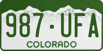 CO license plate 987UFA