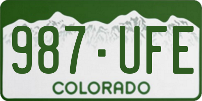 CO license plate 987UFE