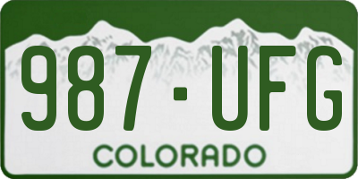 CO license plate 987UFG