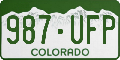 CO license plate 987UFP