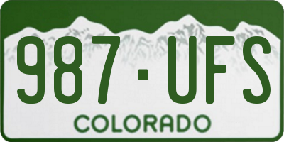 CO license plate 987UFS