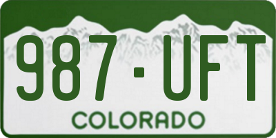CO license plate 987UFT