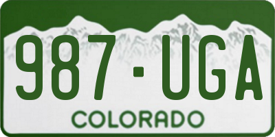 CO license plate 987UGA