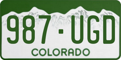 CO license plate 987UGD