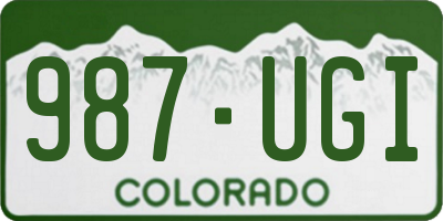 CO license plate 987UGI