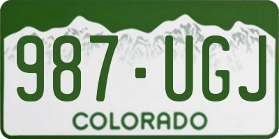 CO license plate 987UGJ