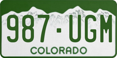 CO license plate 987UGM