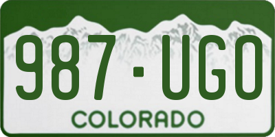 CO license plate 987UGO