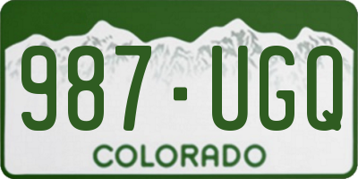 CO license plate 987UGQ
