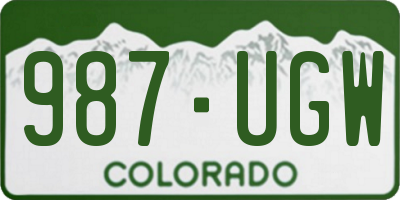CO license plate 987UGW