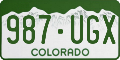 CO license plate 987UGX