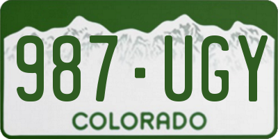 CO license plate 987UGY