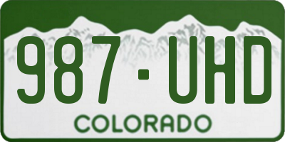CO license plate 987UHD