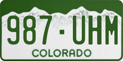 CO license plate 987UHM