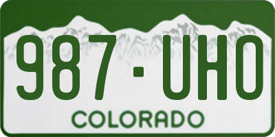 CO license plate 987UHO