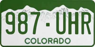 CO license plate 987UHR