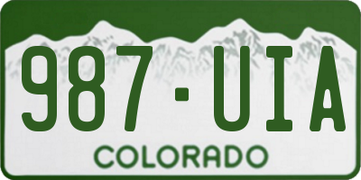 CO license plate 987UIA