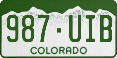 CO license plate 987UIB