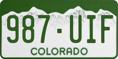CO license plate 987UIF