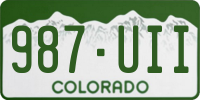 CO license plate 987UII