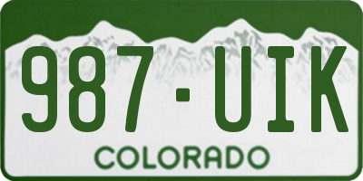 CO license plate 987UIK