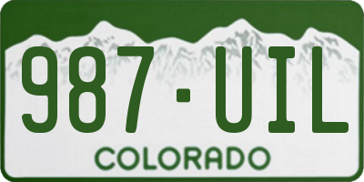 CO license plate 987UIL