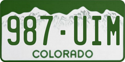 CO license plate 987UIM