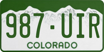 CO license plate 987UIR