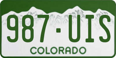 CO license plate 987UIS