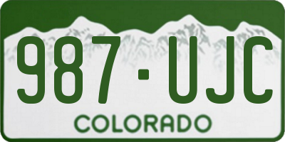 CO license plate 987UJC
