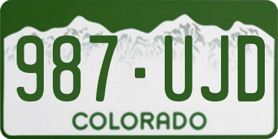 CO license plate 987UJD