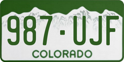 CO license plate 987UJF