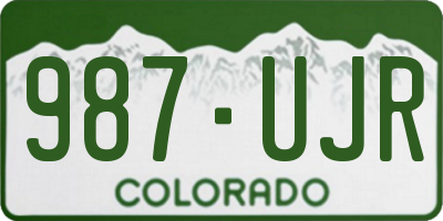 CO license plate 987UJR