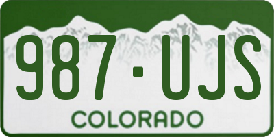 CO license plate 987UJS