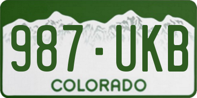 CO license plate 987UKB