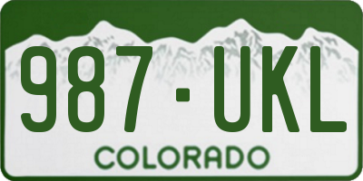 CO license plate 987UKL