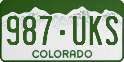 CO license plate 987UKS
