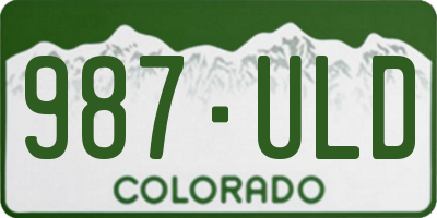 CO license plate 987ULD