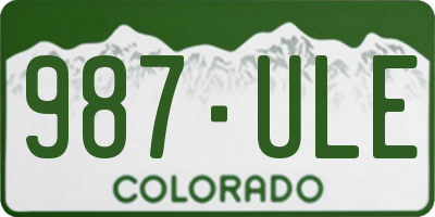 CO license plate 987ULE