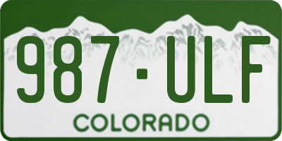CO license plate 987ULF