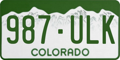 CO license plate 987ULK