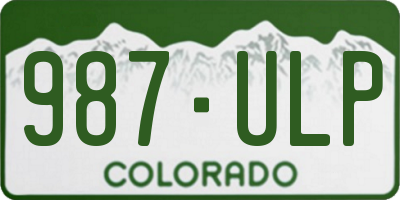 CO license plate 987ULP