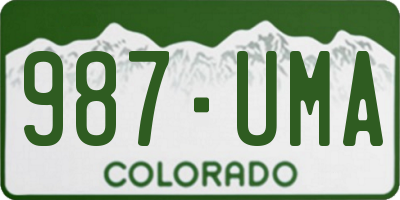 CO license plate 987UMA