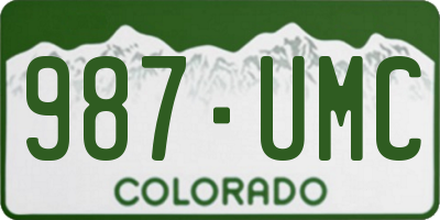 CO license plate 987UMC