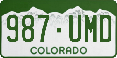 CO license plate 987UMD