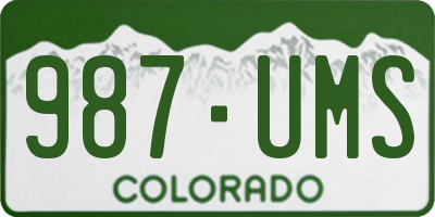 CO license plate 987UMS